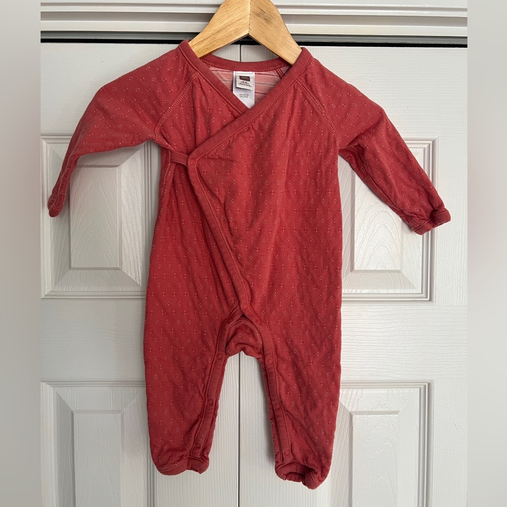 Tea collection lined layette snap sleeper 3-6 months